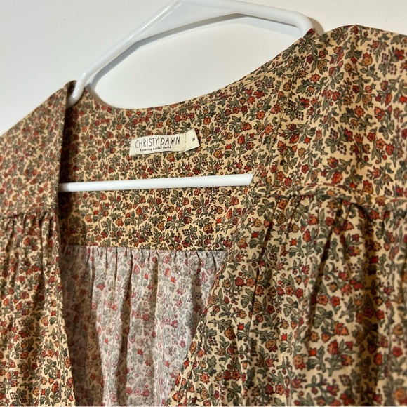 Christy Dawn (M) The Dawn Dress in Berry Dusty Red Printed Organic Cotton Midi - Picture 6 of 10